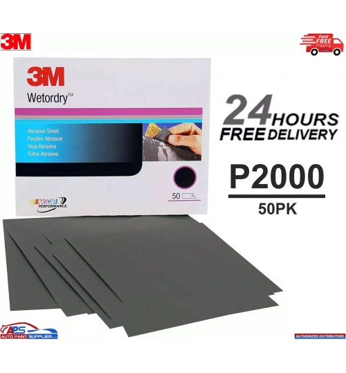3M 02044 WET OR DRY ABRASIVE SAND PAPER P2000 50PK